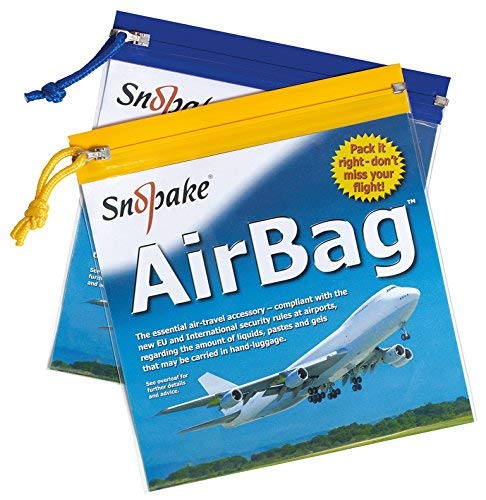 Snopake Airport Bags Clear Plastic Travel For Liquids - TSA Approved - Pack 5