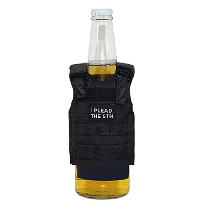 Tactical Mini Vest, I Plead the 5th, Black Koozie