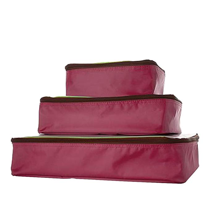 Samantha Brown Microfiber Packing Cubes 3-Piece Set - Burgundy