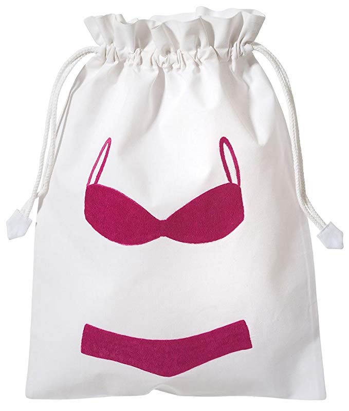 Hand Embroidered Cotton Lingerie Travel Organizing Laundry Bag