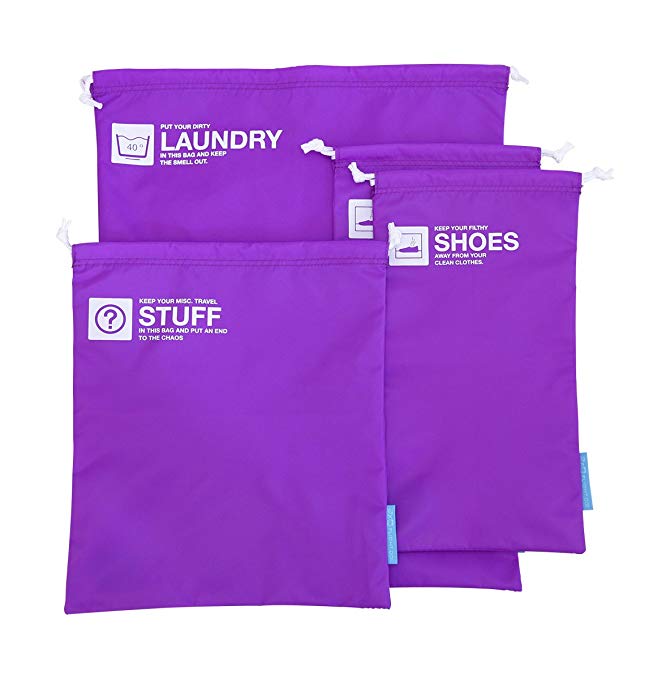 Flight 001 Go Clean Set Packing Bags, Purple