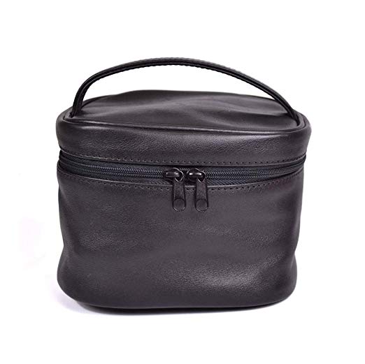 Royce Leather Adeline Travel Cosmetic Bag,Black,One Size