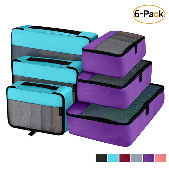 Packing Cubes Organizer Bags For Travel Accessories Packing Cube Compression 6 Set For Luggage Suitcase (2 Color)