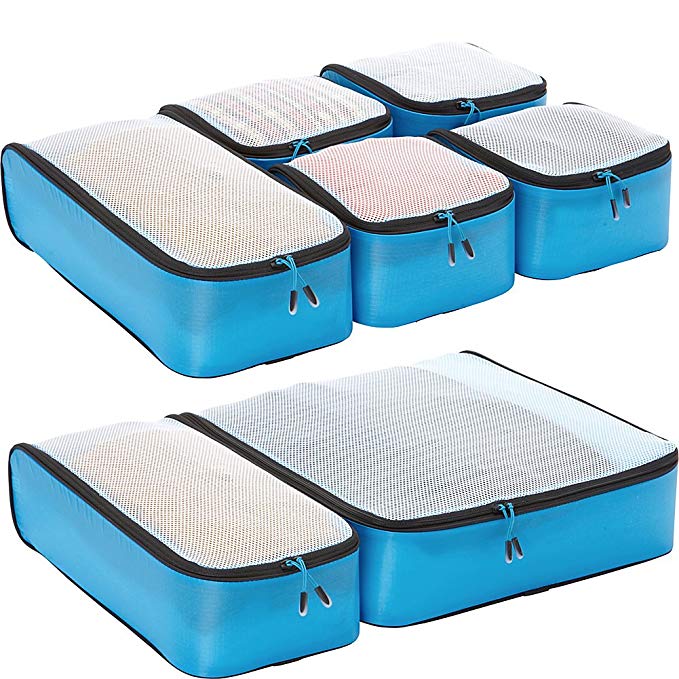 eBags Ultralight Packing Cubes - Ultimate Packer 7pc Set (Blue)