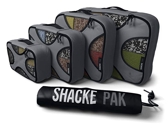 Shacke Pak - 4 Set Packing Cubes - Travel Organizers with Laundry Bag