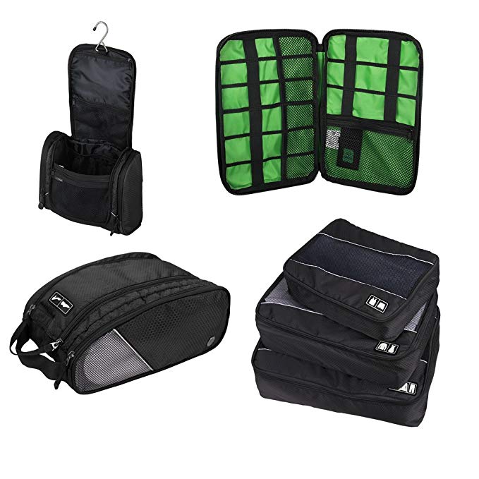 Lightweight Travel Packing Cubes Set, Organizer System for Carry-On luggage, Suitcases, & Backpacks