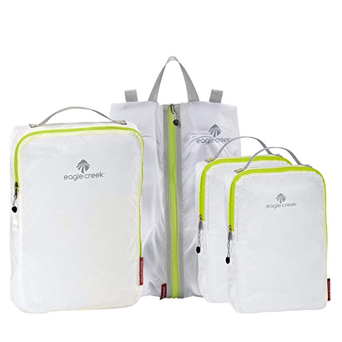 Eagle Creek Pack-It Specter 4whel Carry-on-4 Pc Set, White/Strobe