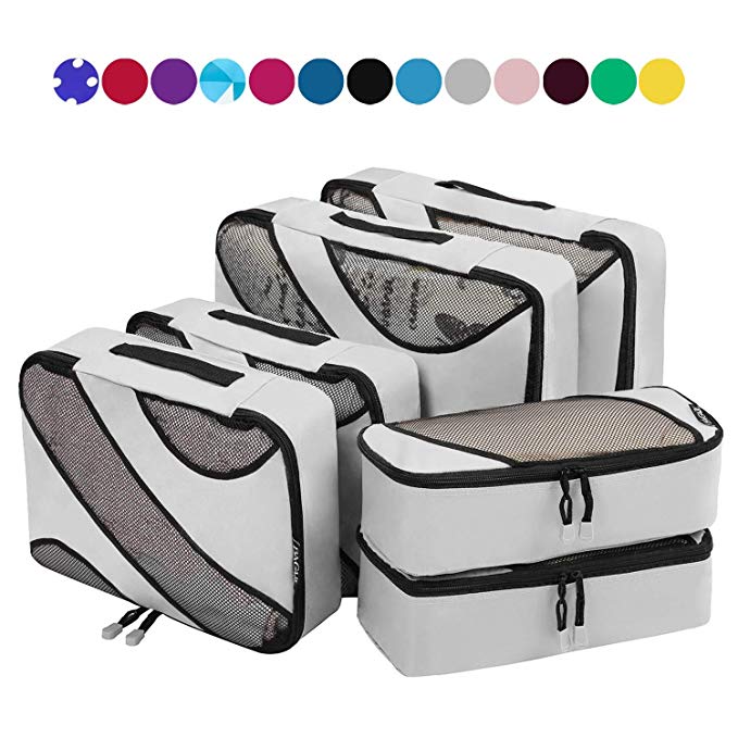 6 Set Packing Cubes,3 Various Sizes Travel Luggage Packing Organizers