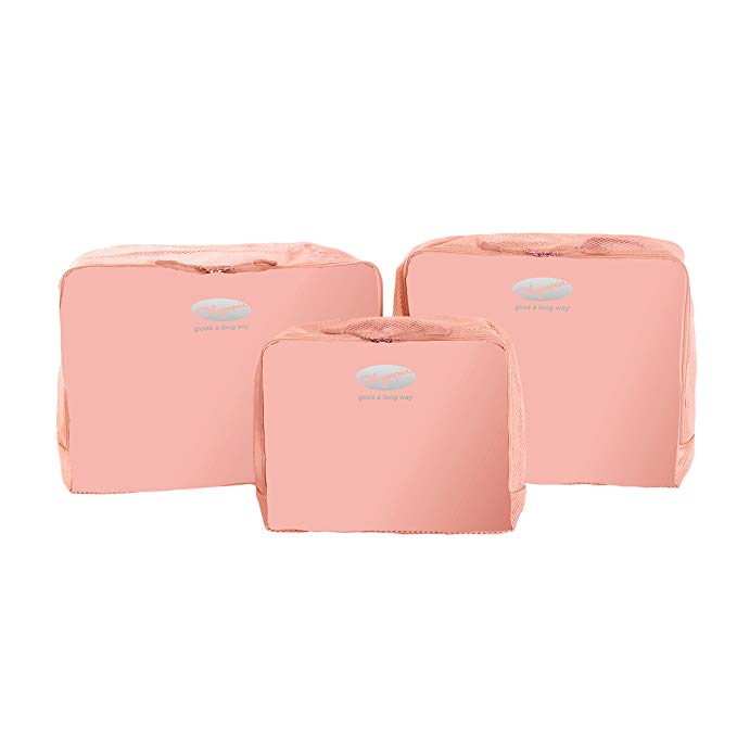 Olympia 3 Piece Packing Pouch Set, Peach, One Size