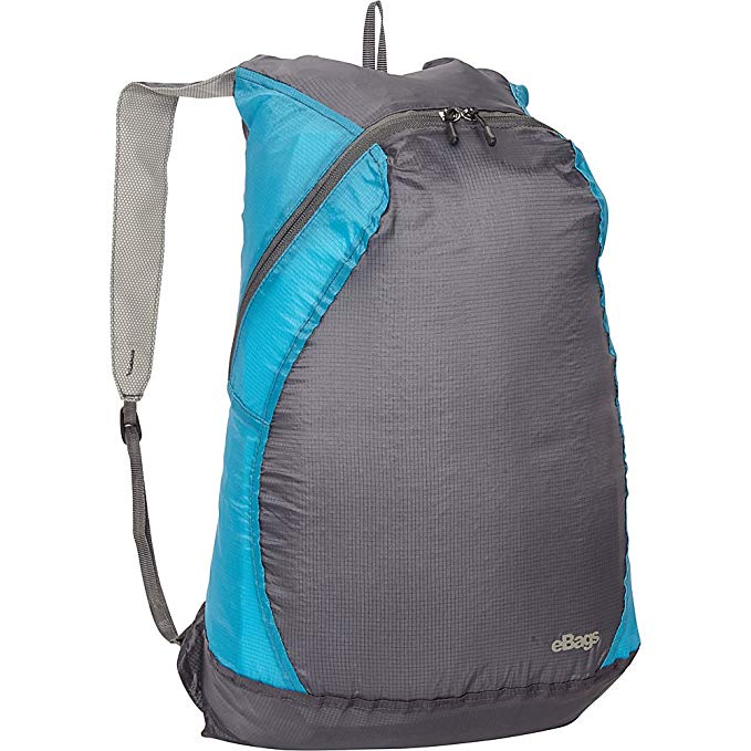 eBags Packable Super Light Backpack (Charcoal/Blue)