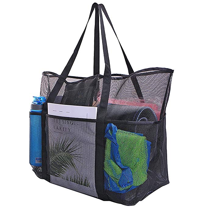 Toiletry Bag Large Hanging Shower Travel Bag Clear Makeup Transparent Bag Mesh Beach Bags and Totes Beach Toy Bag Large Market Grocery & Picnic Tote with Oversized Pockets