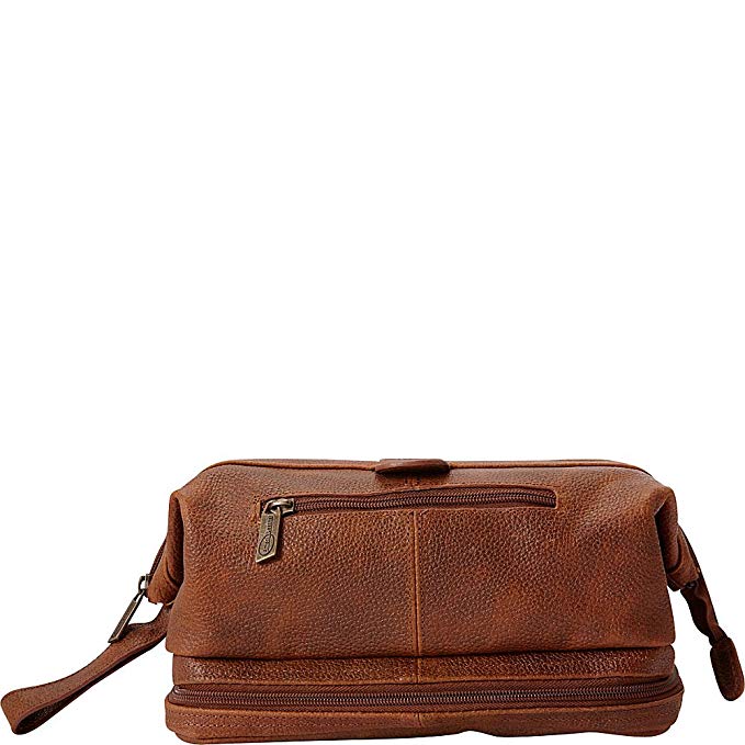 AmeriLeather Leather Toiletry Bag w/Accessories (Waxy Brown)