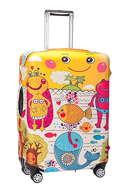 Durable Travel Luggage Cover Myosotis510 Cute Cartoon Suitcase Protector Fits 18-32 Inch Luggage