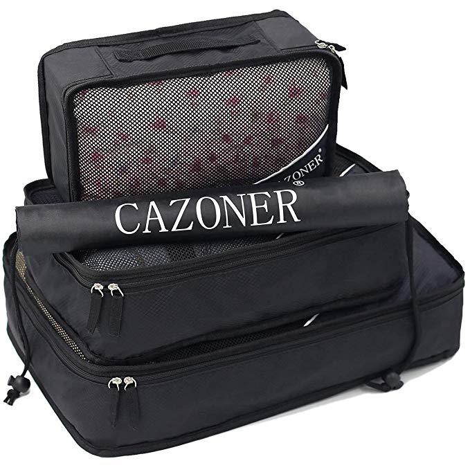 CAZONER Travel Packing Cubes,Travel Cube Packing Organizer Clothes Storage Bags for Travel