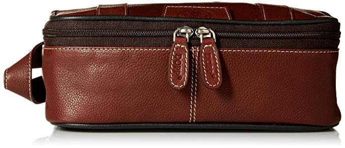 Dopp Men's Country Saddle Leather Top Zip Travel Kit