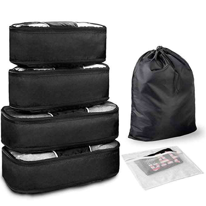 Compression Packing Cubes, Extensible Storage Mesh Bags Organizers for Travel by Wandf