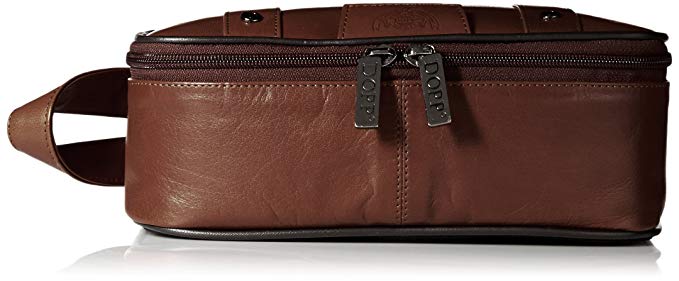 Dopp Men's Veneto Top Zip Travel Kit-Leather