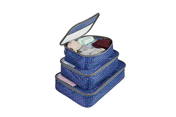 Travelon Set of 3 Packing Cubes, Diamond Sparkle