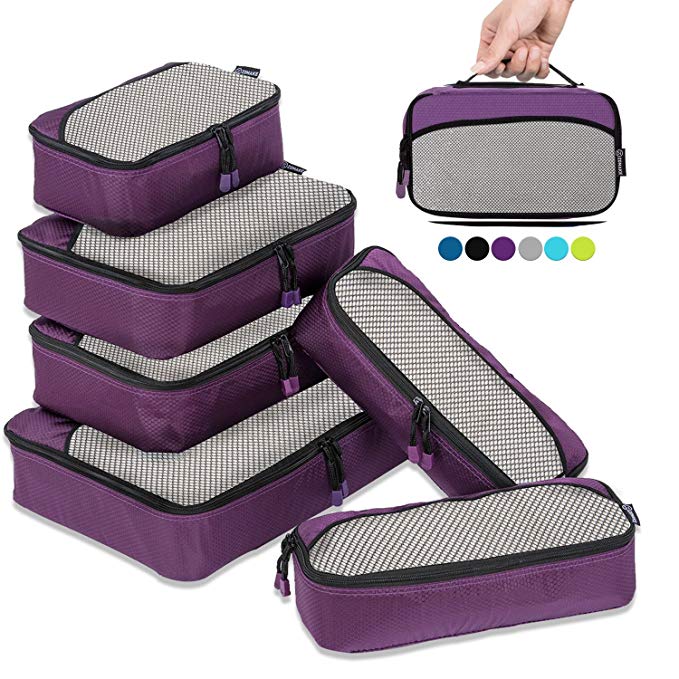 6 Set Packing Cubes for Travel Carry On Luggage Organizer Bags Cubes