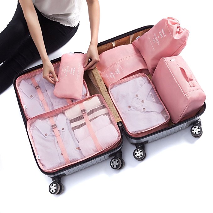 7 pcs Luggage Packing Organizers Packing Cubes Set for Travel