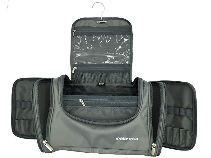 KitMo Travel - extra large - Toiletry Organizer Bag /Travel Cosmetic Bag /Gym Bag - GREY