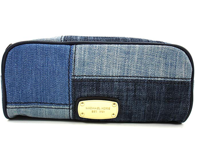 Michael Kors Abbey Medium Travel Pouch Multi Blue Denim