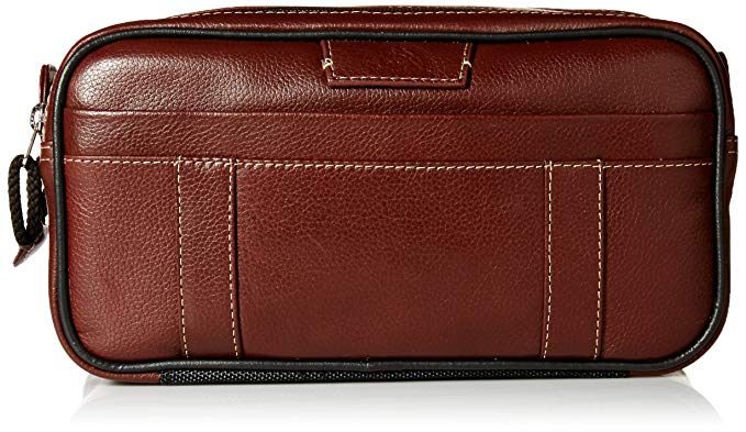 Dopp Men's Country Saddle Soft Sided Multi-Zip Travel Kit-Leather