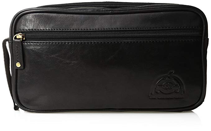 Dopp Men's Carson Double Zip Travel Kit-Leather