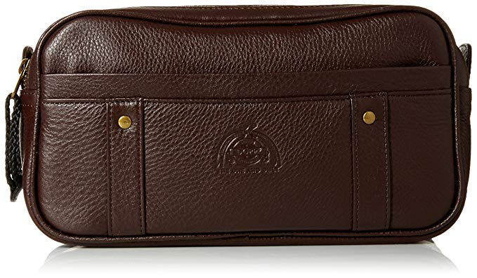 Dopp Men's Soho Leather Top Zip Travel Kit