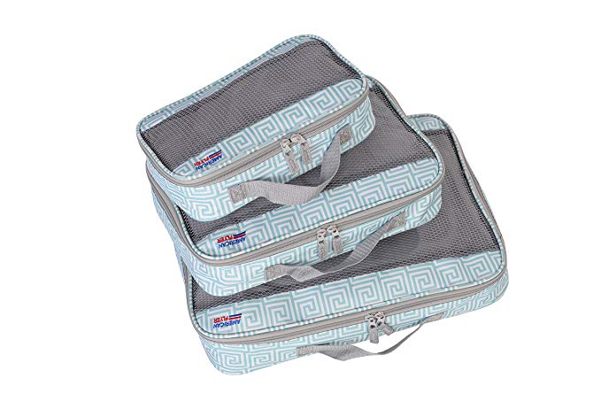 American Flyer Meander Packing Cube 3pc Set, Teal