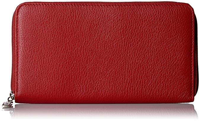 Buxton Roma Zip-Around Organizer Clutch, Dark Red