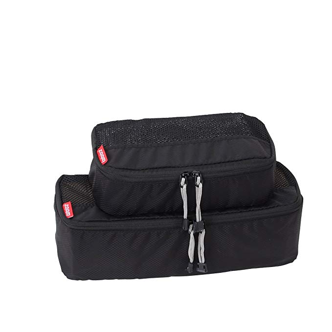 Smart Packing Cubes Set of 2 Ripstop Nylon, Mesh Top Panels, by Zoomlite