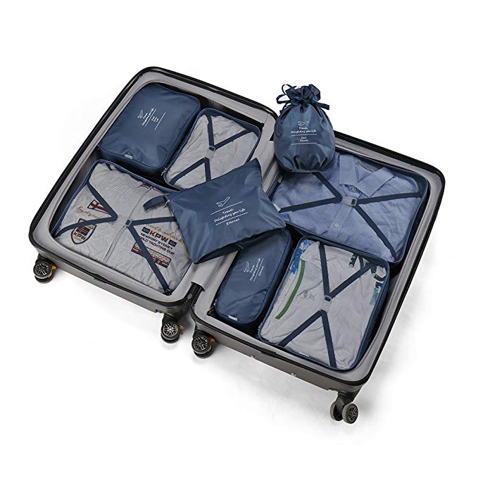 8 pcs Luggage Packing Organizers Set - Compression Packing Cubes for Travel