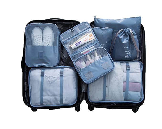 Packing Cubes Value Set Travel Luggage Organizers with Shoes Toiletry Bag