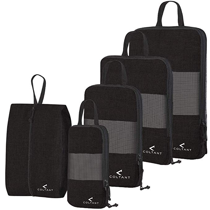 4 Set Compression Packing Cubes + Free Shoe Bag for Travel and luggage organizer